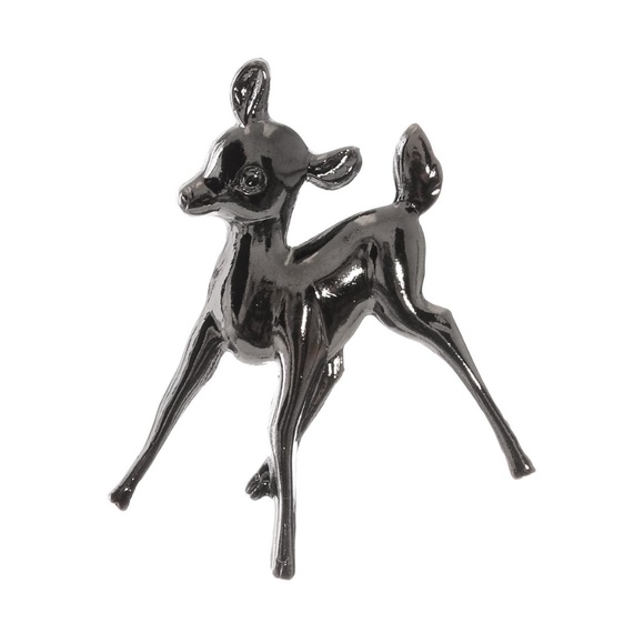 Plasticland Jewelry - NEW Such a Darling Deer Pin Fawn Brooch in Black Nickel